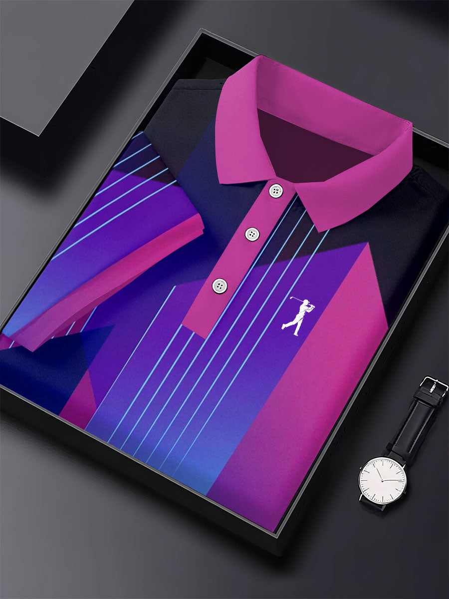 Men's Vintage Business Style Printed Casual Polo Shirt