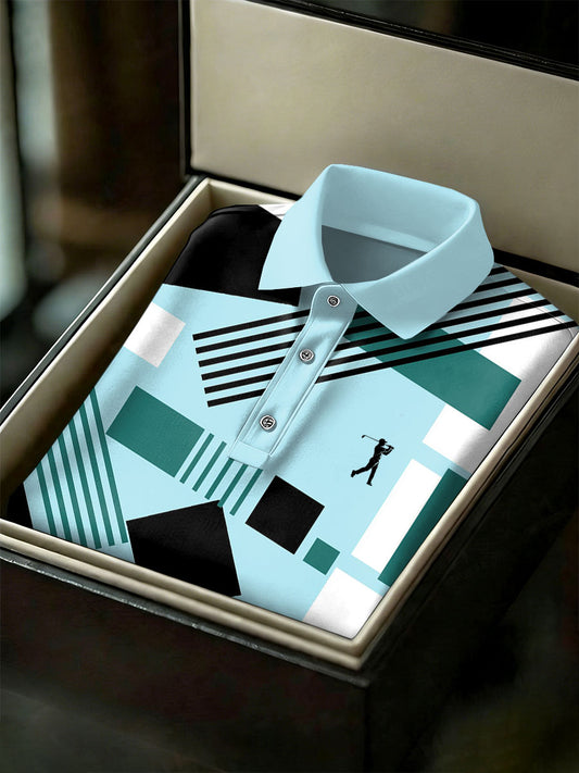 Men's Vintage Business Style Printed Casual Polo Shirt