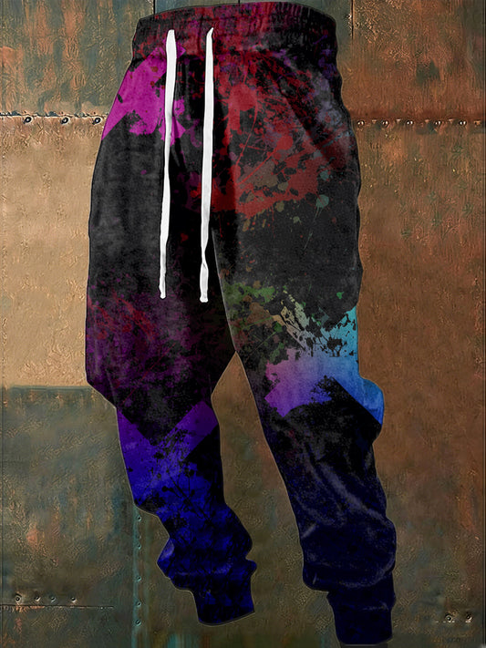 Men's Vibrant Multicolor Abstract Splatter Sweatpants