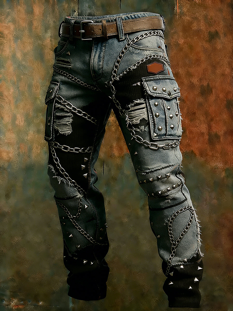 Men's Retro Business Style Casual Work Trousers