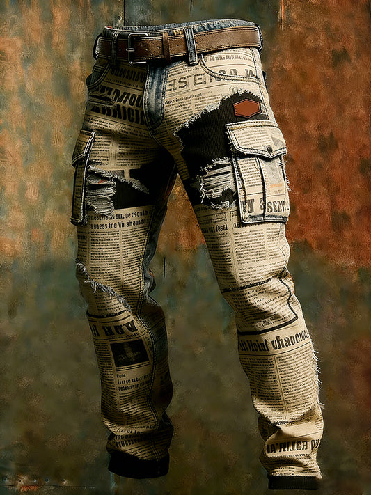 Men's Retro Business Style Casual Work Trousers