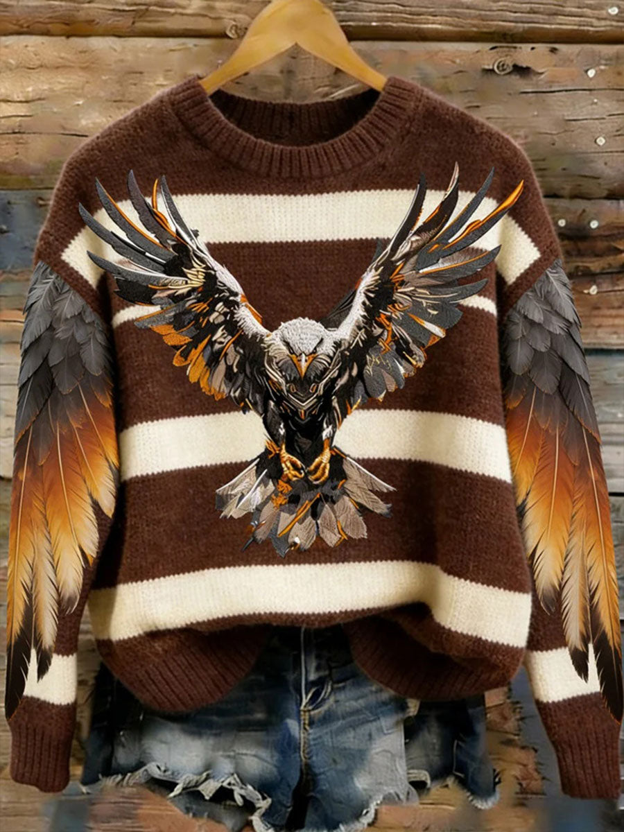 Women's Eagle Print Casual Sweatshirt