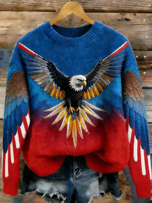 Women's Eagle Print Casual Sweatshirt