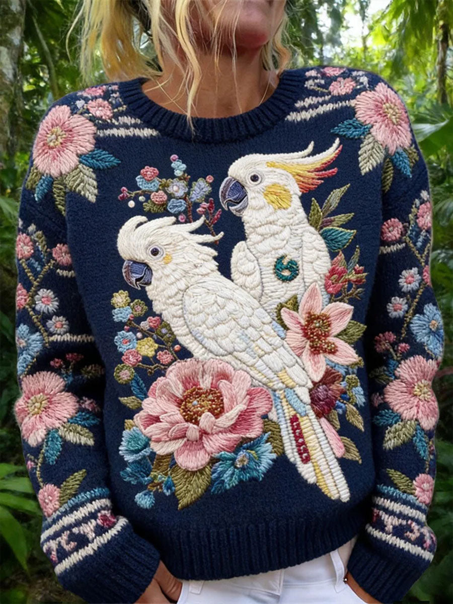 Women's Parrot Print Casual Sweatshirt