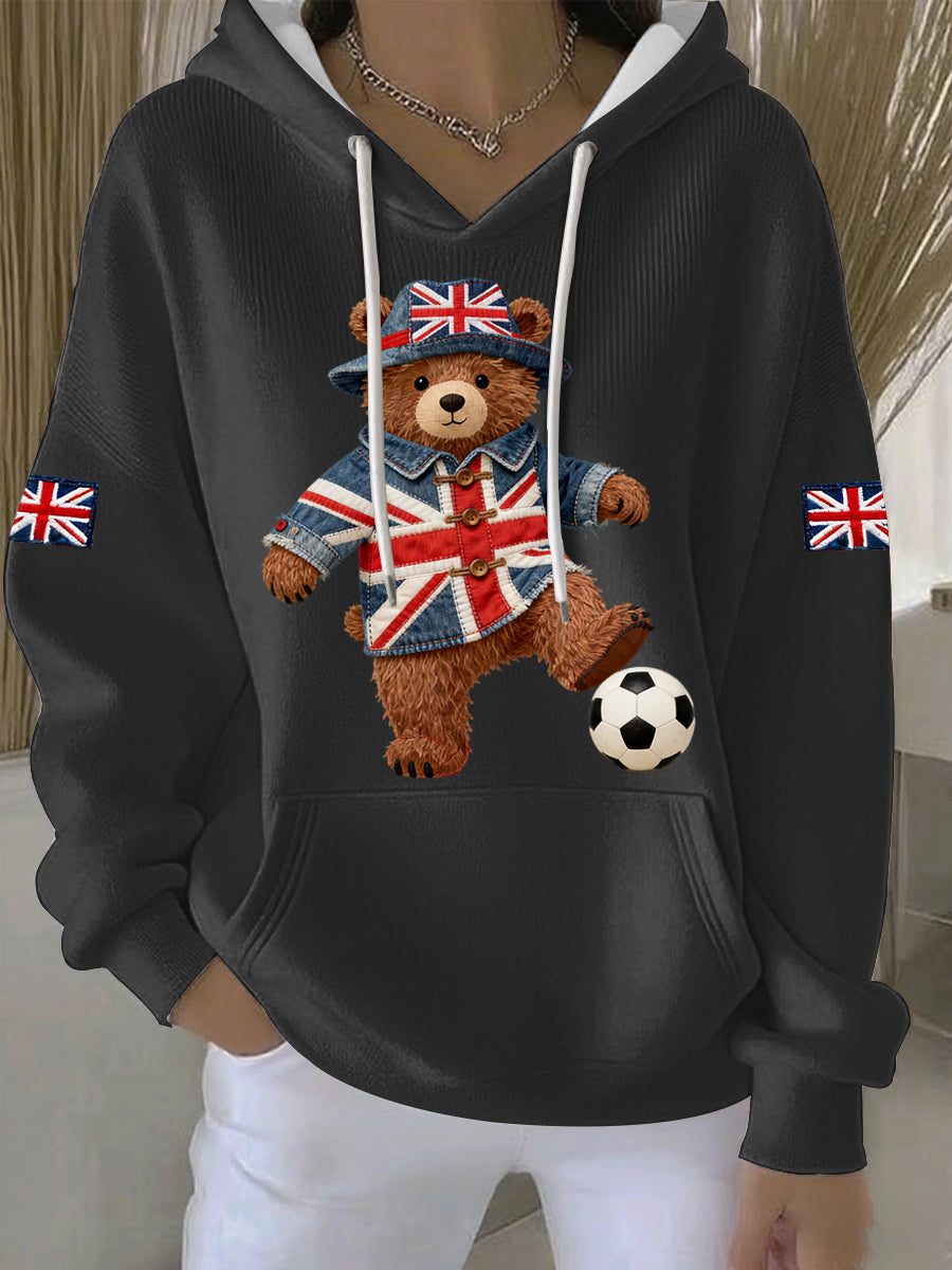 Women's British style Print Casual Hoodie