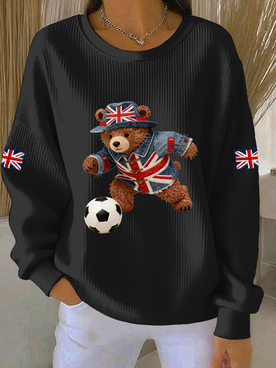 Women's British Style Print Casual Sweatshirt