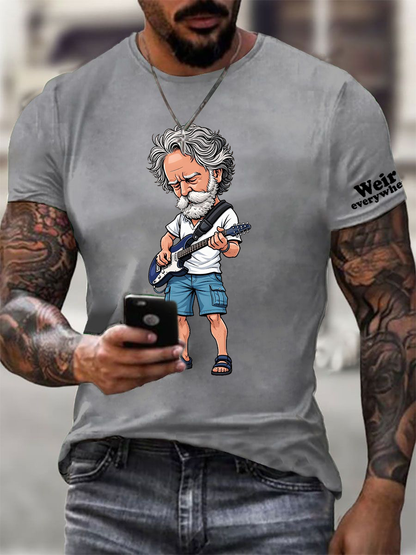 Men's RIP Bob Weir Weir Everywhere Short-sleeved T-shirt