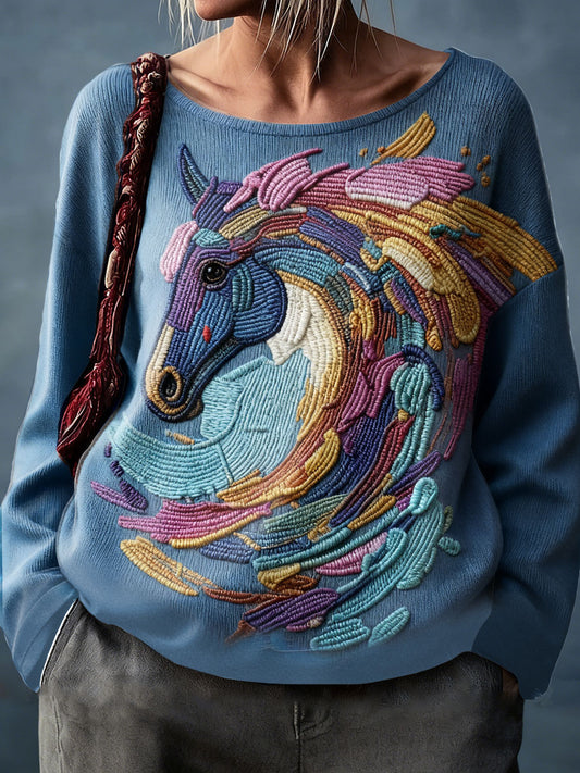 Women's Horses Art Printed Tops
