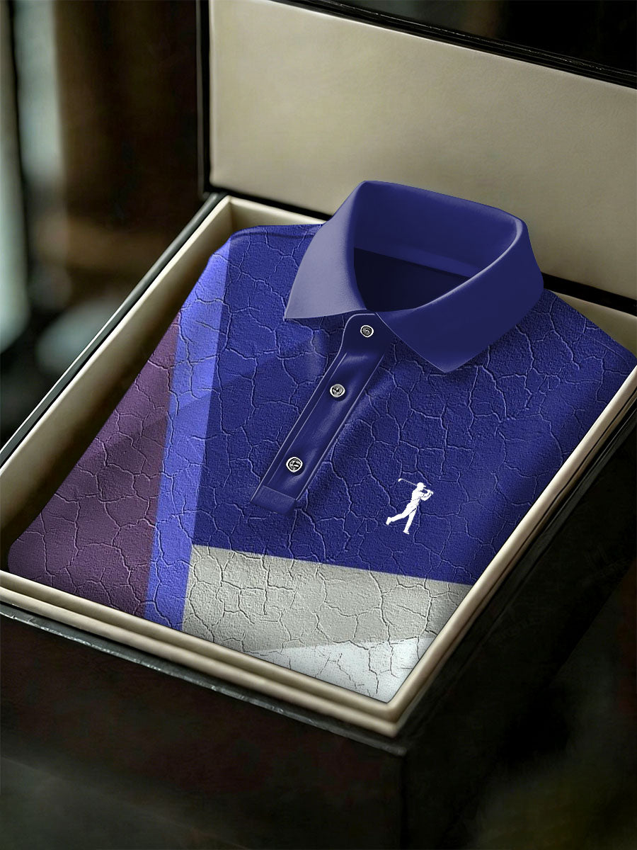 Men's Vintage Business Style Printed Casual Polo Shirt