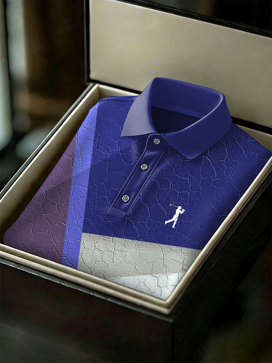 Men's Vintage Business Style Printed Casual Polo Shirt