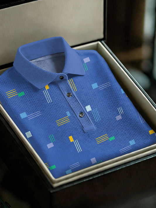 Men's Vintage Business Style Printed Casual Polo Shirt