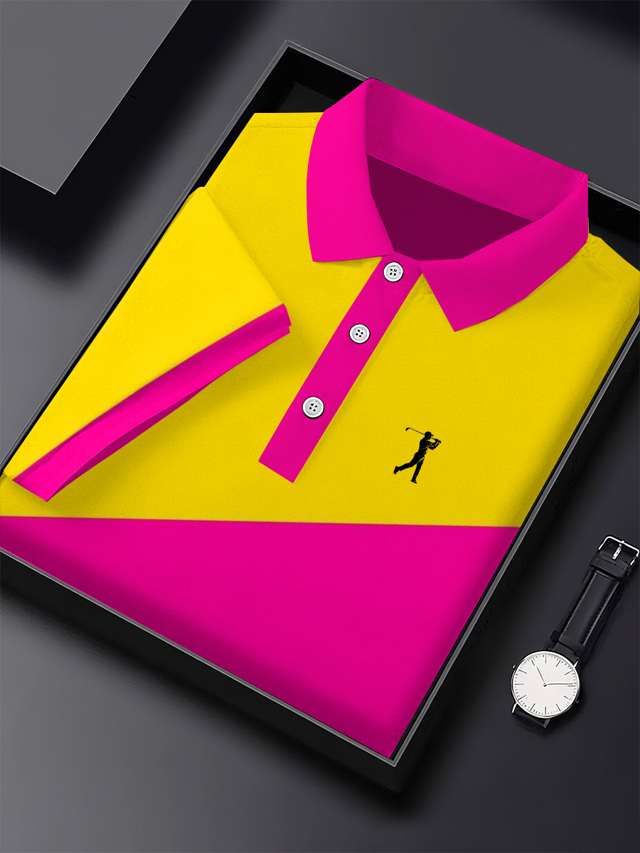 Men's Vintage Business Style Printed Casual Polo Shirt