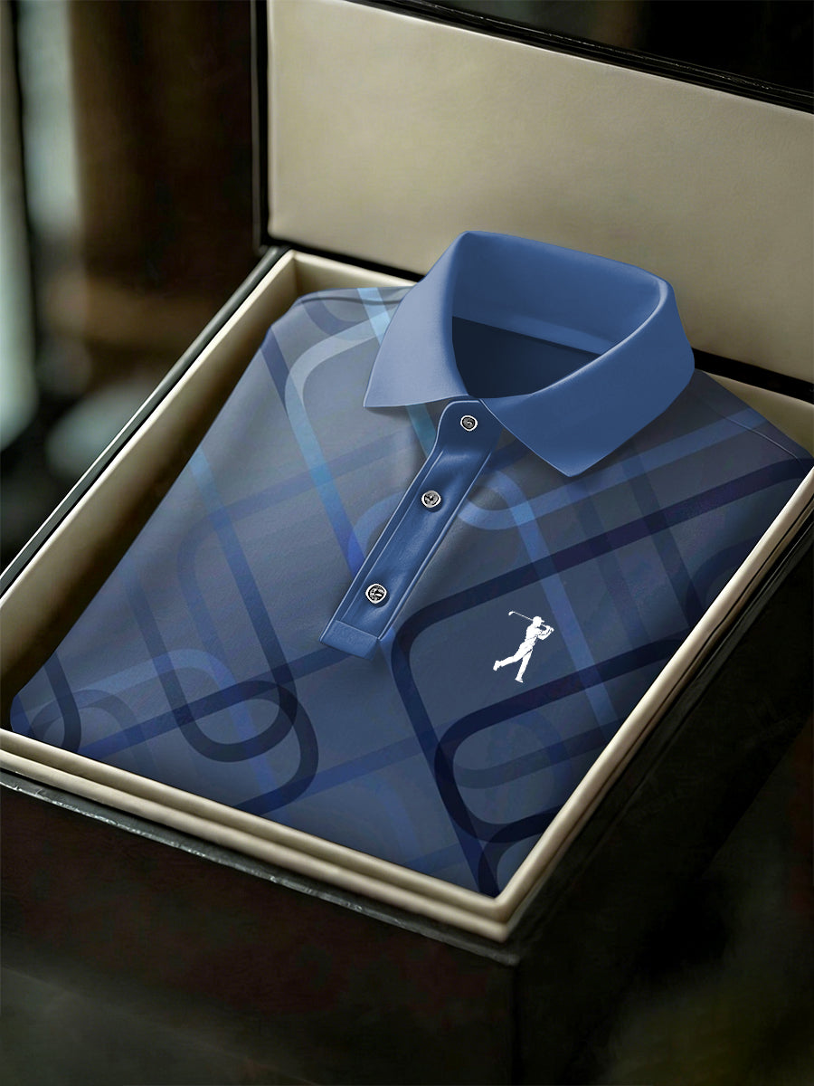 Men's Vintage Business Style Printed Casual Polo Shirt