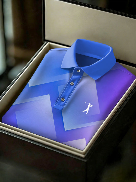 Men's Vintage Business Style Printed Casual Polo Shirt