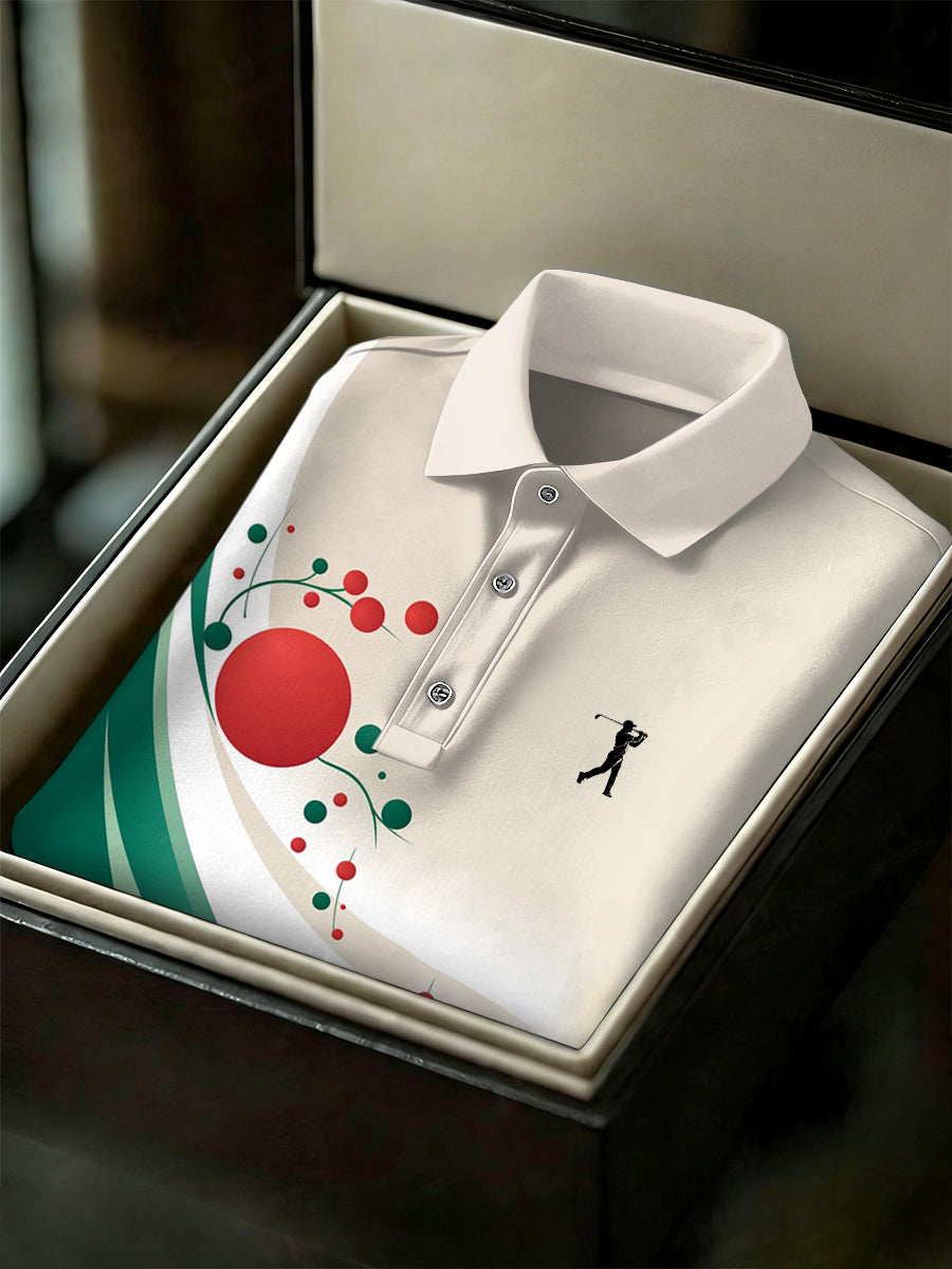 Men's Vintage Business Style Printed Casual Polo Shirt