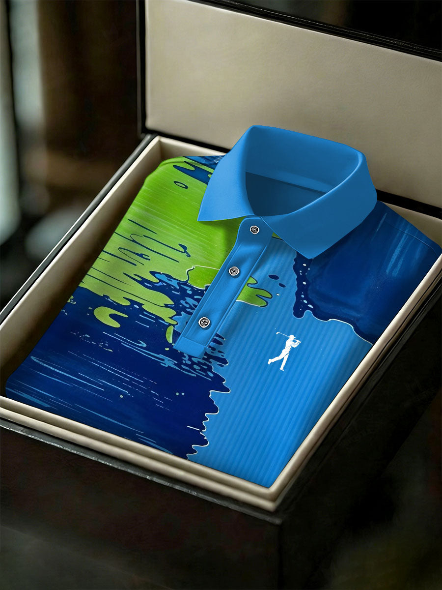 Men's Vintage Business Style Printed Casual Polo Shirt