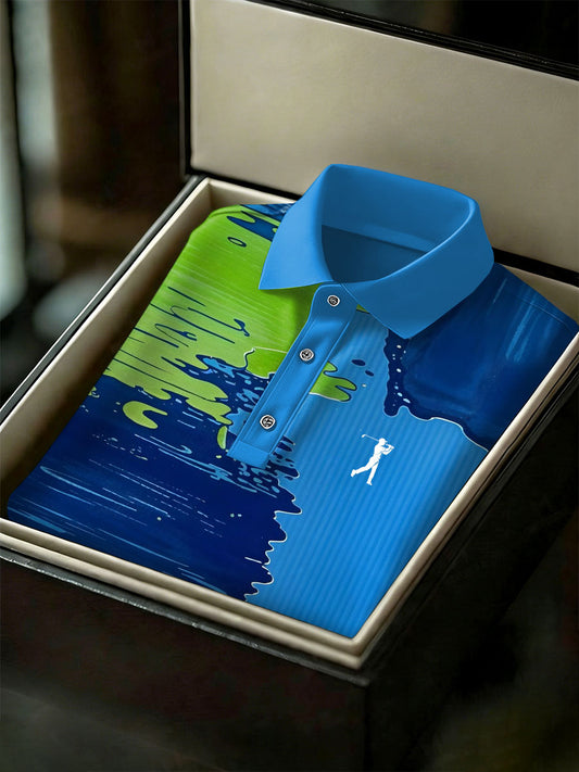 Men's Vintage Business Style Printed Casual Polo Shirt