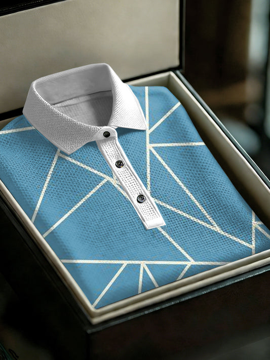 Men's Vintage Business Style Printed Casual Polo Shirt