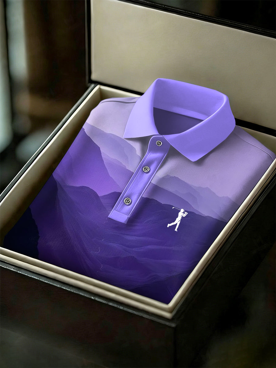 Men's Vintage Business Style Printed Casual Polo Shirt