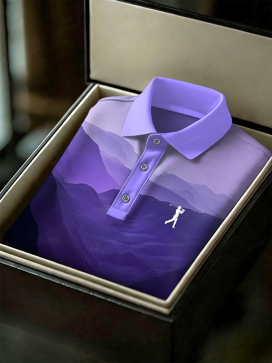 Men's Vintage Business Style Printed Casual Polo Shirt