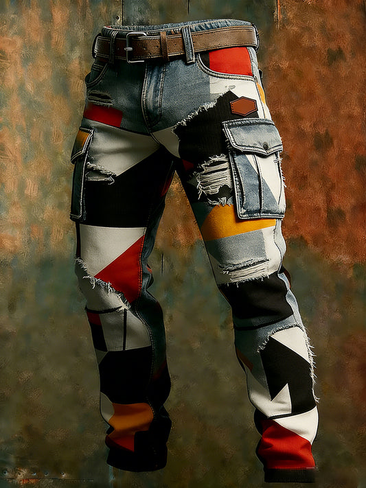 Men's Retro Business Style Casual Work Trousers