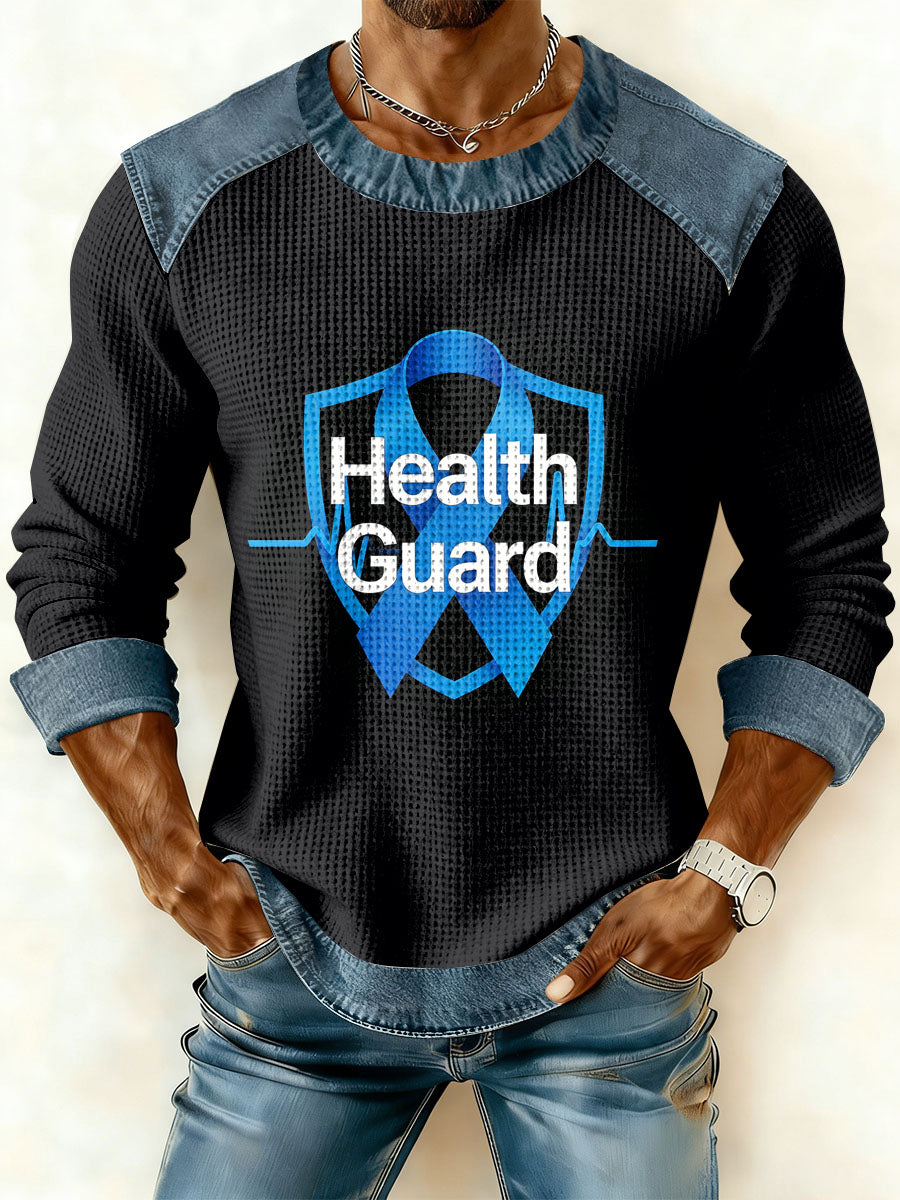 Retro Prostate Cancer Awareness Print Casual Sweatshirt