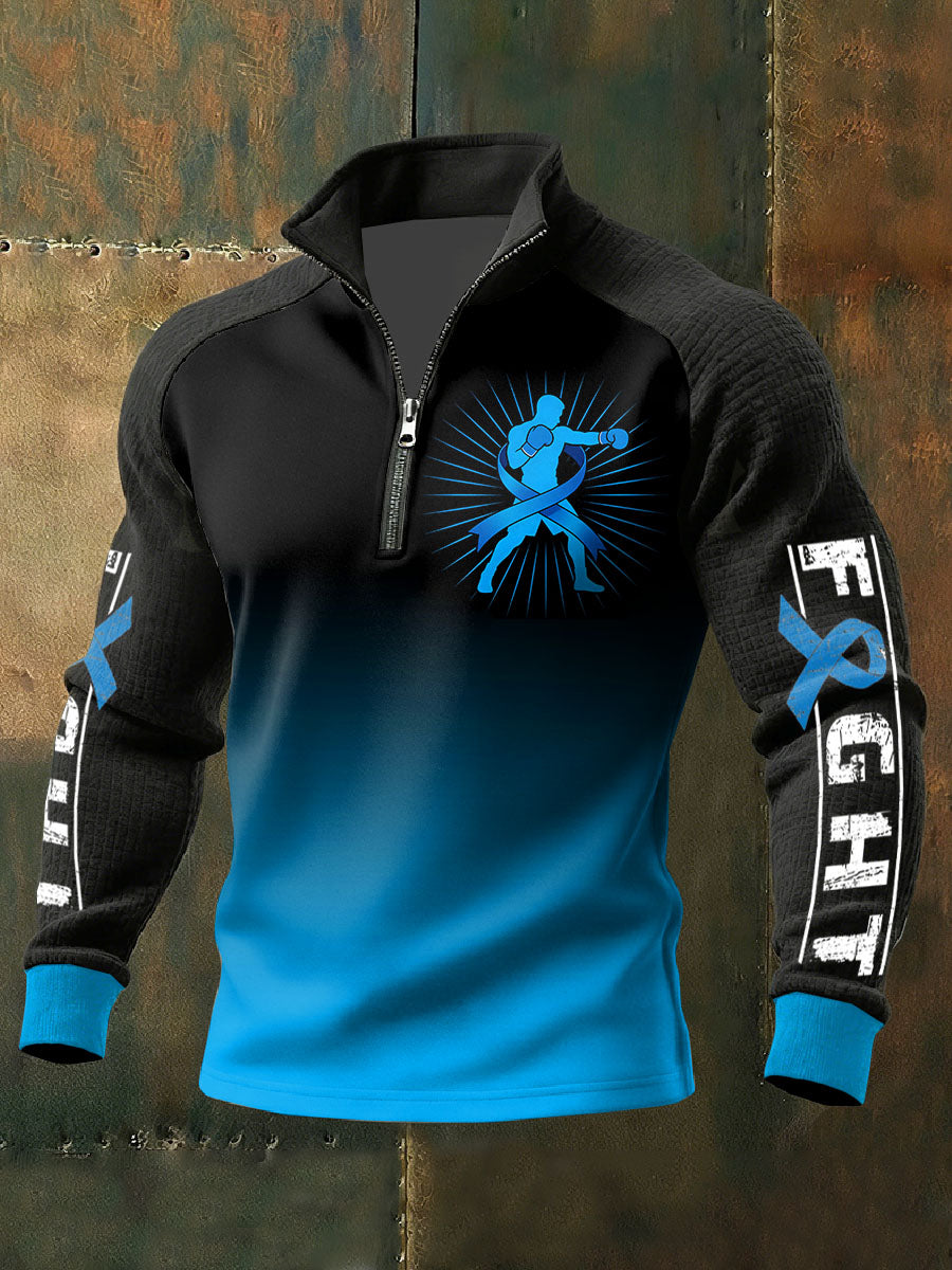 Retro Prostate Cancer Awareness Print Casual Sweatshirt