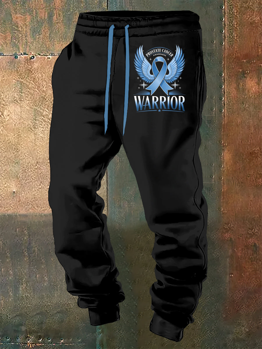 Men's Prostate Cancer Printed Drawstring Trousers