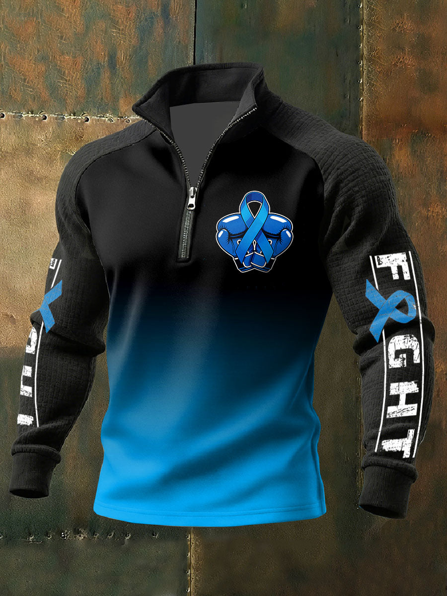 Retro Prostate Cancer Awareness Print Casual Sweatshirt