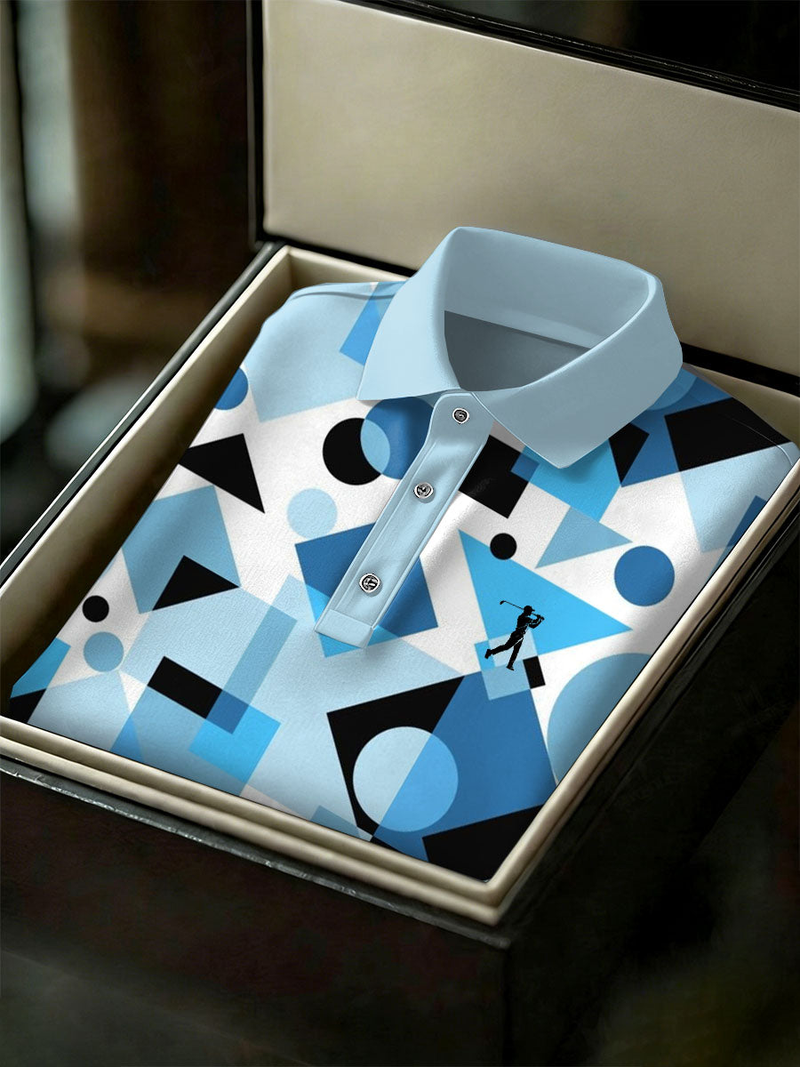 Men's Vintage Business Style Printed Casual Polo Shirt