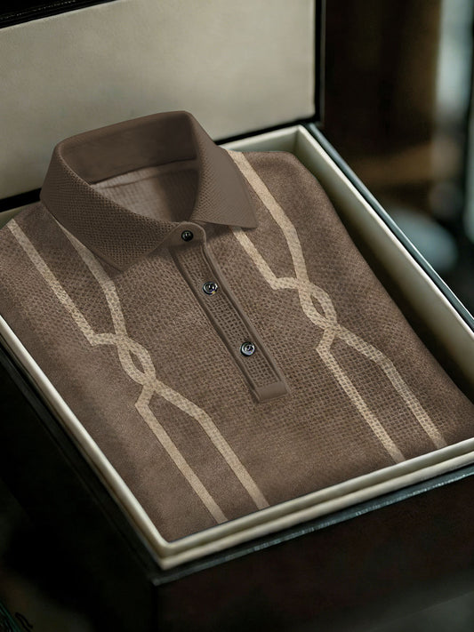 Men's Vintage Business Style Printed Casual Polo Shirt