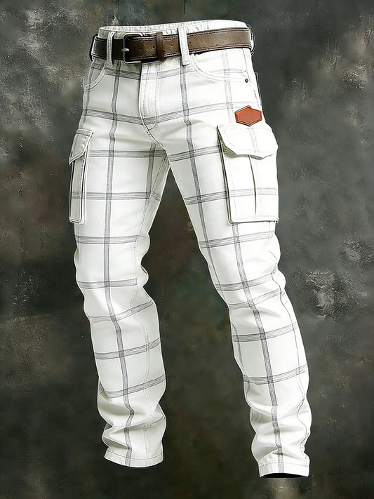 Men's Retro Business Style Casual Work Trousers