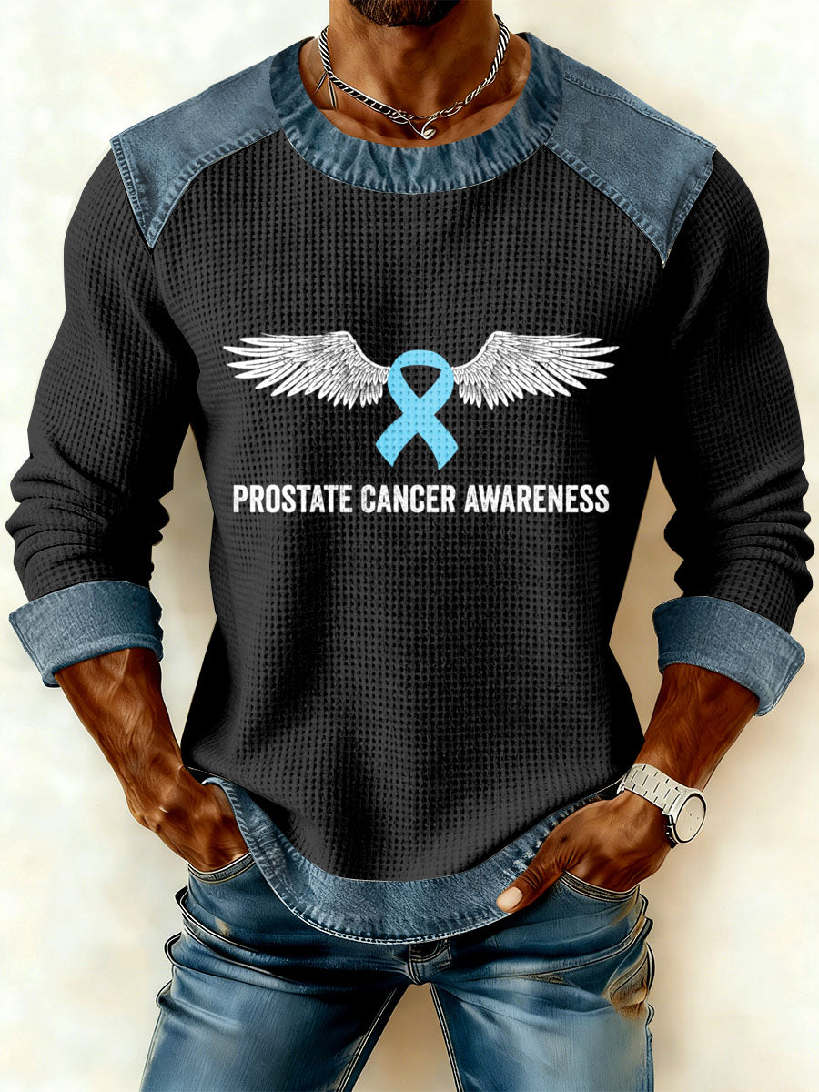 Retro Prostate Cancer Awareness Print Casual Sweatshirt