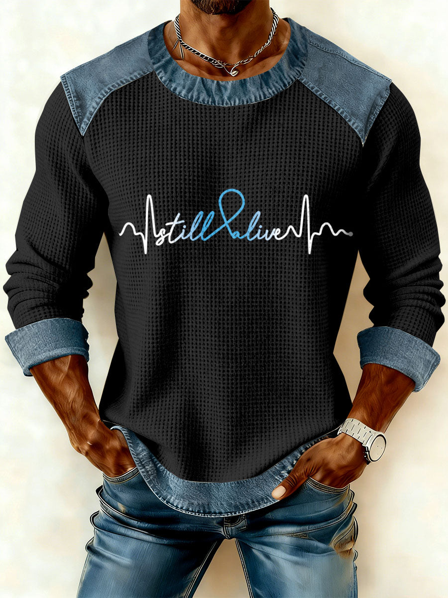 Retro Prostate Cancer Awareness Print Casual Sweatshirt