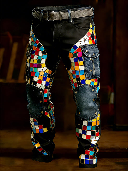 Men's Retro Business Style Casual Work Trousers