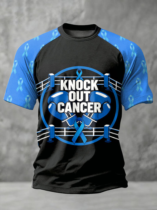 Retro Prostate Cancer Awareness Print Casual T-shirt