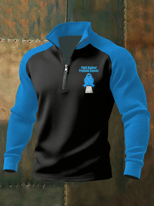 Men's Retro Prostate Cancer Awareness Print Casual Sweatshirt
