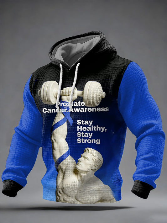 Men's Retro Prostate Cancer Awareness Print Casual Sweatshirt