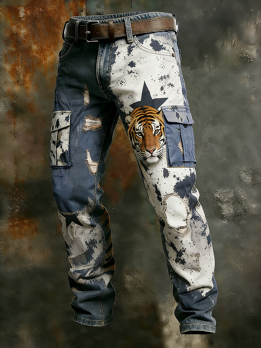 Men's Retro Business Style Casual Work Trousers