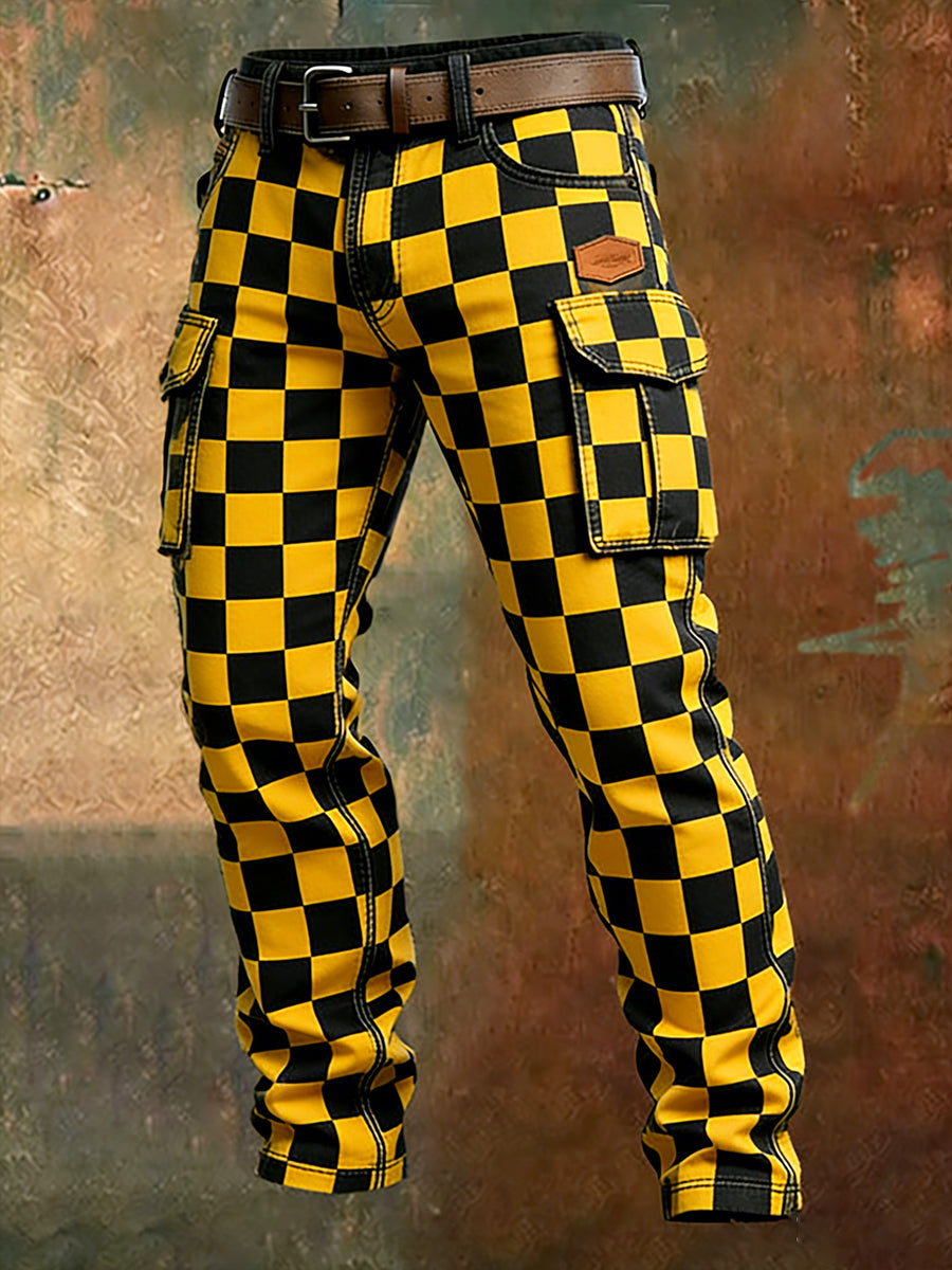 Men's Retro Business Style Casual Work Trousers