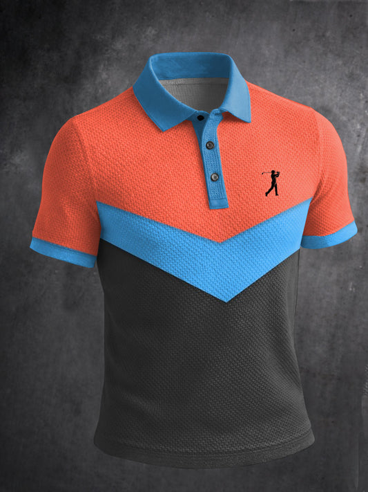 Men's Vintage Business Style Printed Casual Polo Shirt