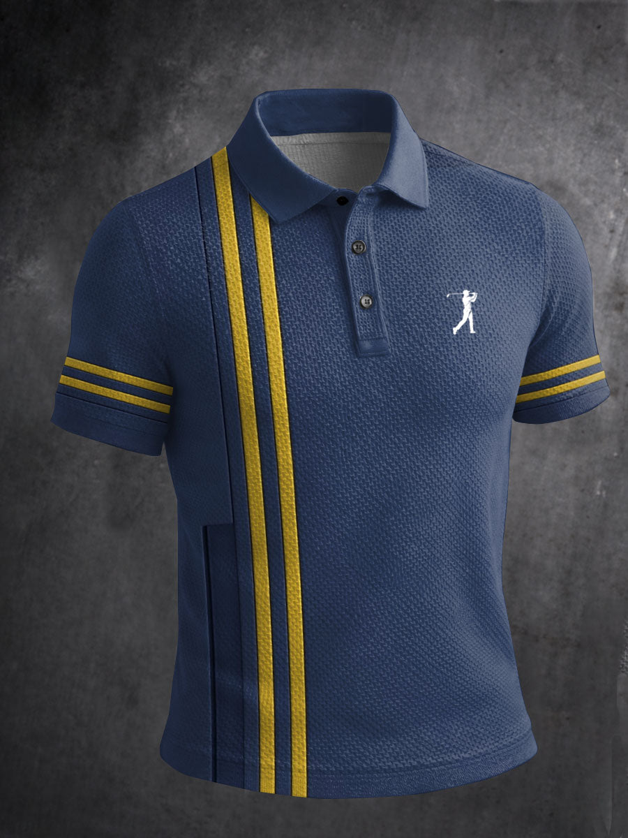 Men's Vintage Business Style Printed Casual Polo Shirt