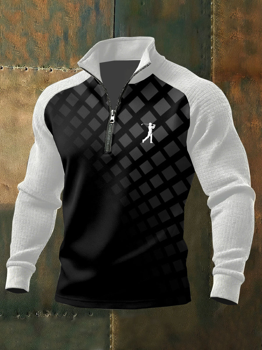 Men's Vintage Business Style Printed Casual Sweatshirt