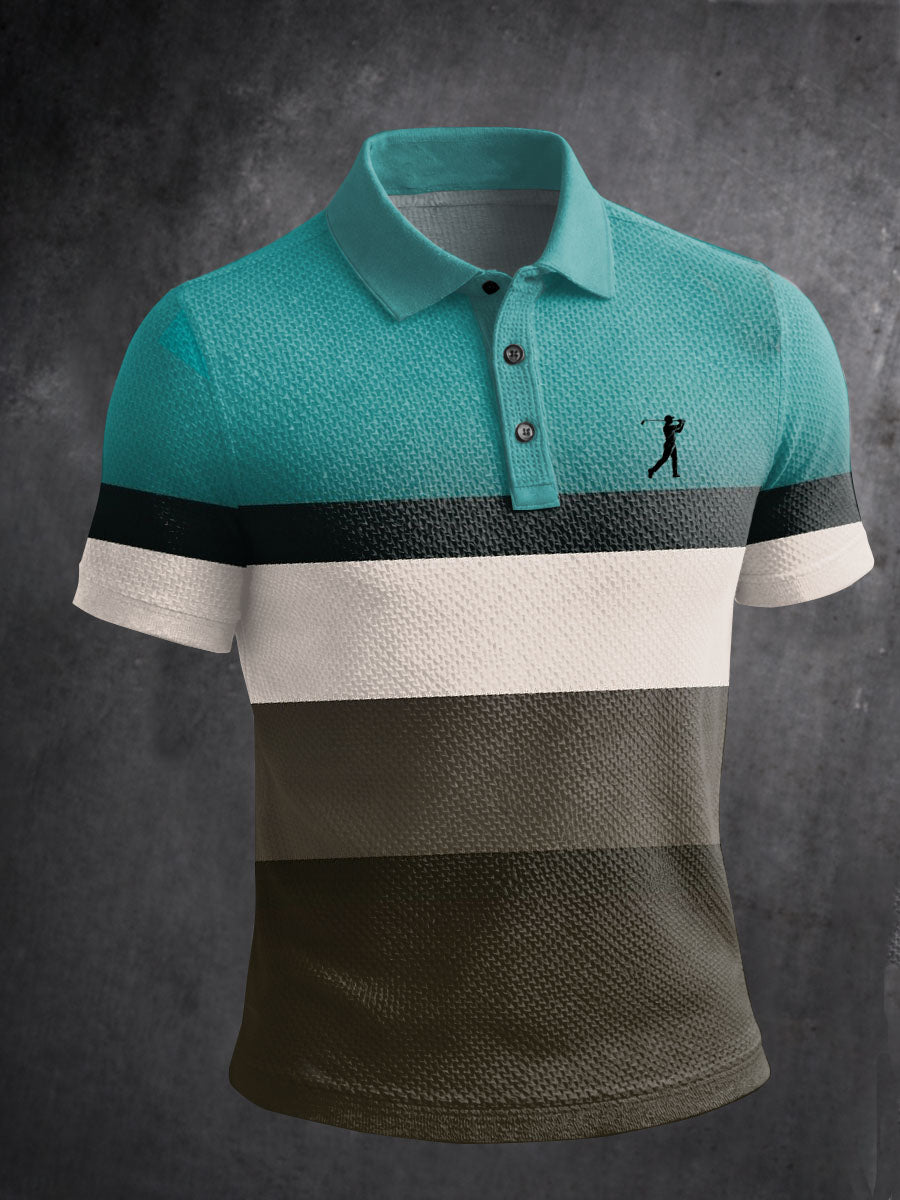 Men's Vintage Business Style Printed Casual Polo Shirt