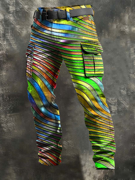Men's Retro Vacation Business  Abstract Art Print Casual Workwear Trousers