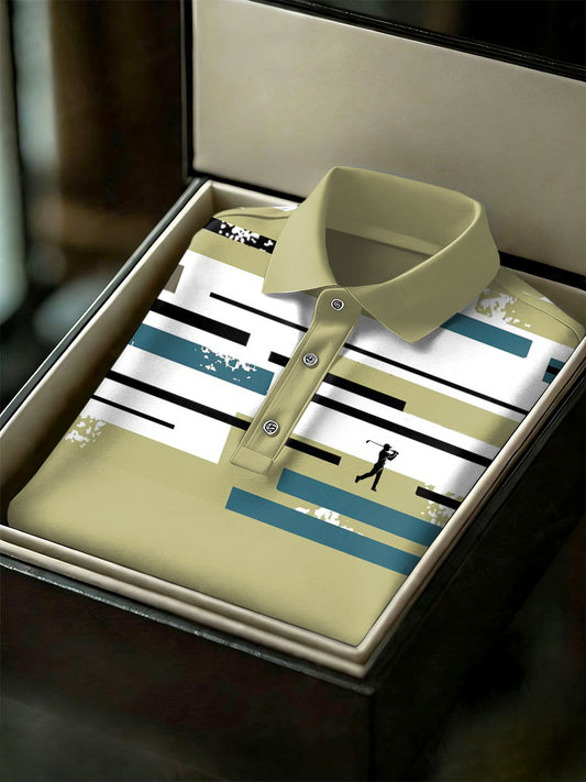 Men's Vintage Business Style Printed Casual Polo Shirt