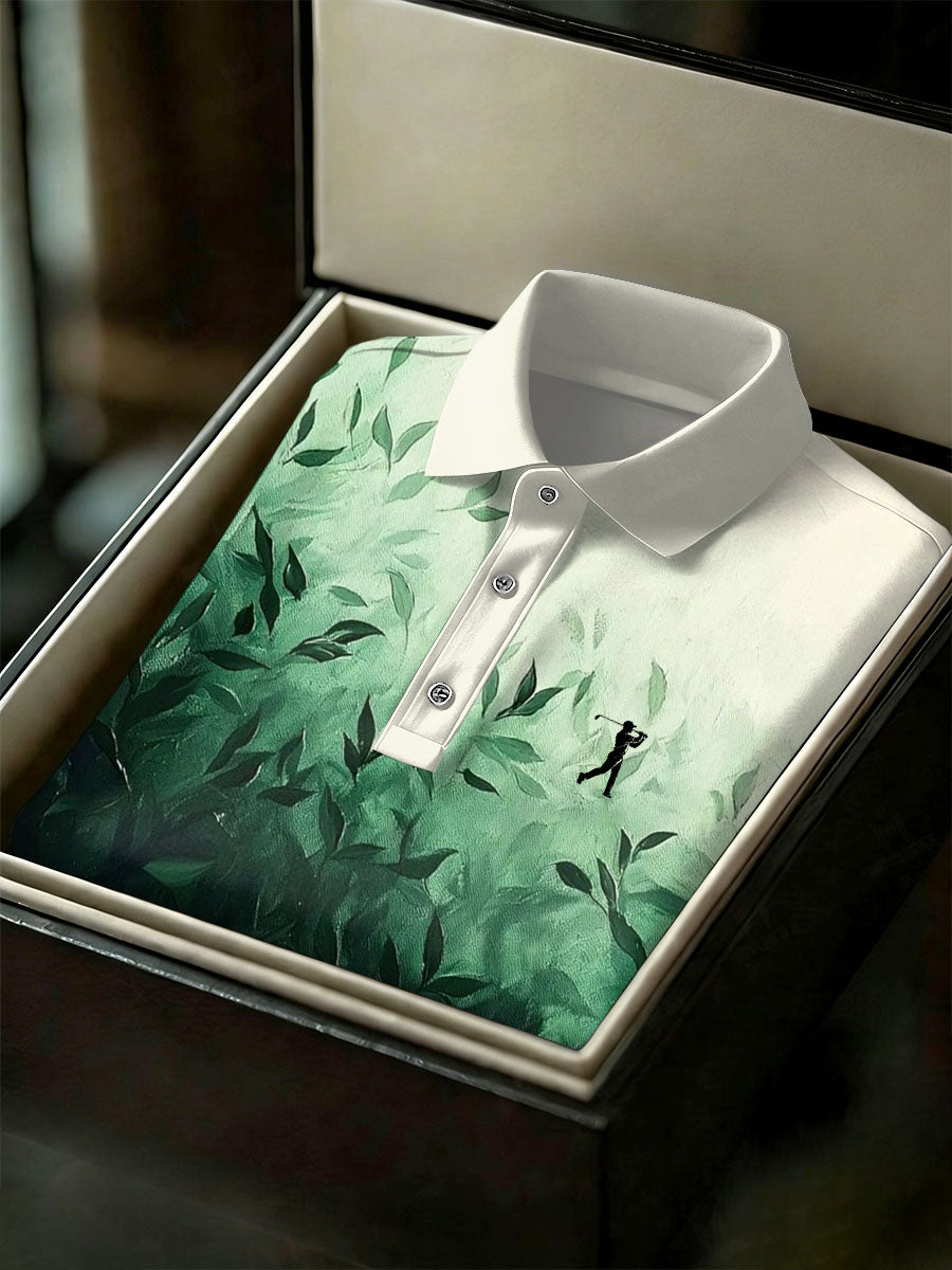 Men's Vintage Business Style Printed Casual Polo Shirt