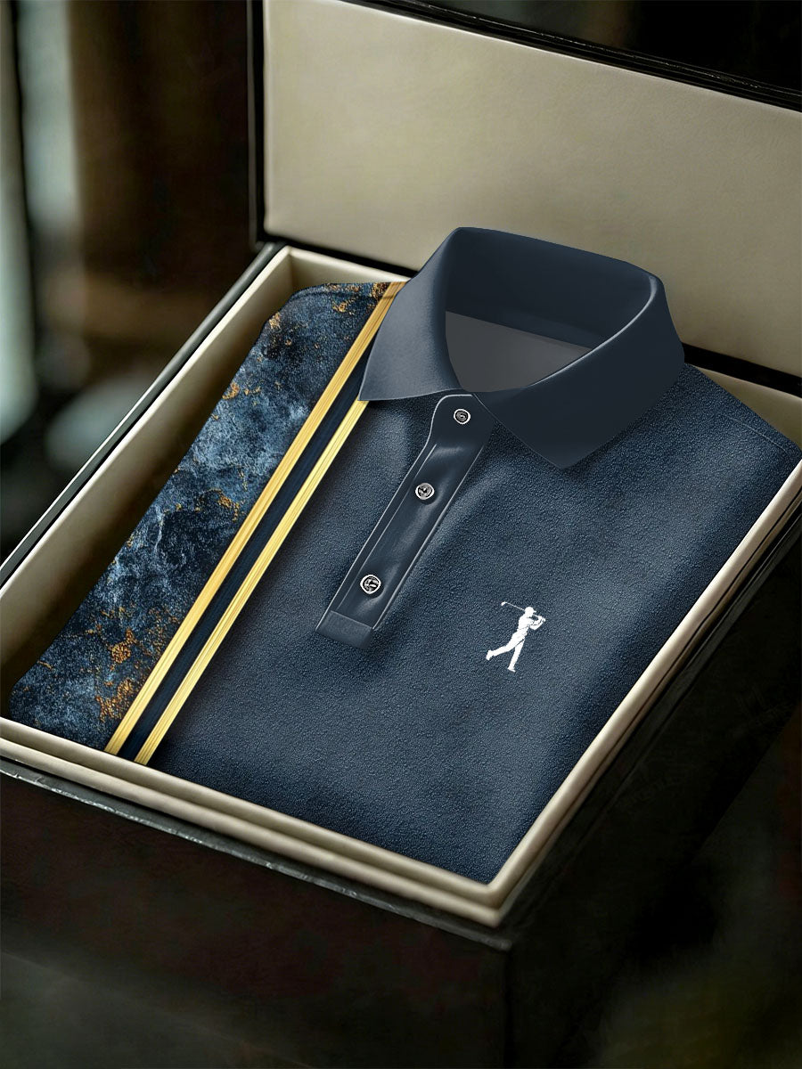 Men's Vintage Business Style Printed Casual Polo Shirt