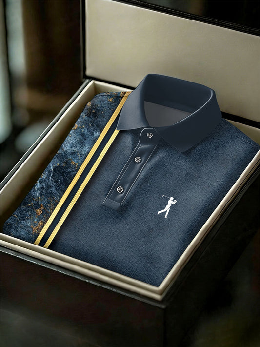 Men's Vintage Business Style Printed Casual Polo Shirt