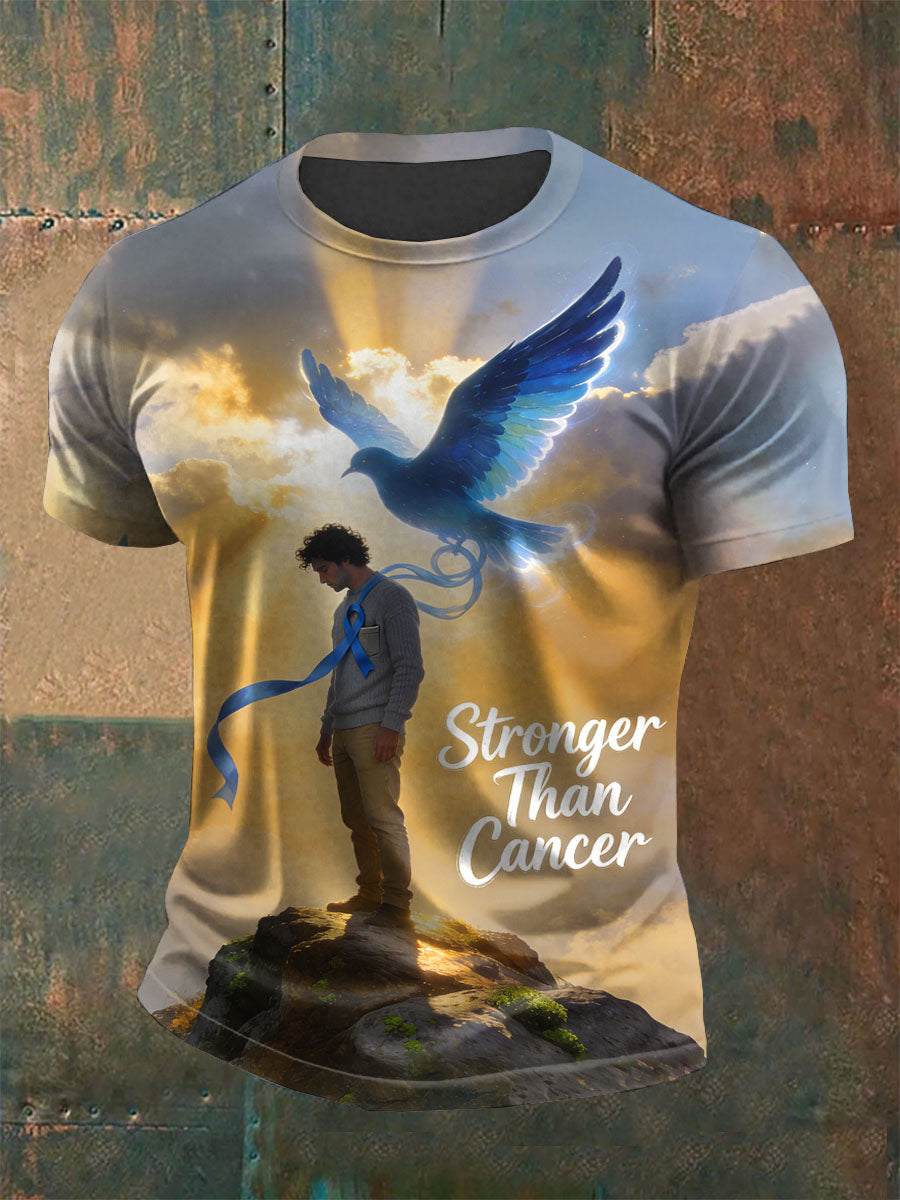 Retro Prostate Cancer Awareness Print Casual T-shirt